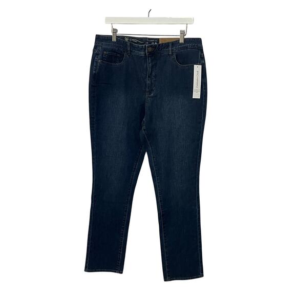 COLDWATER CREEK SIZE 14 CLASSIC FIT STRAIGHT SLIM LEG STRETCH BLUE JEANS - Picture 1 of 12